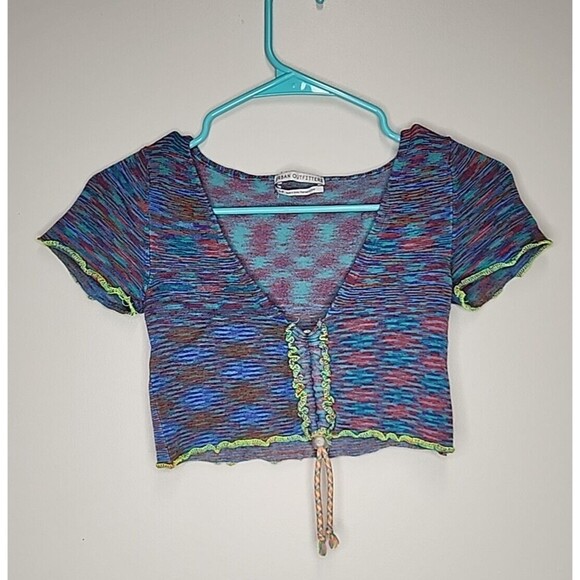 Urban Outfitters Women's Multi Colored Blue Crop-top Womens Size S - Picture 3 of 7